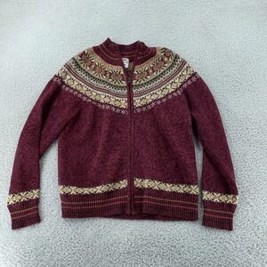Vintage 90s  Heirloom Collectibles Cardigan Sweater Womens FITS XS Fair Isle Zip